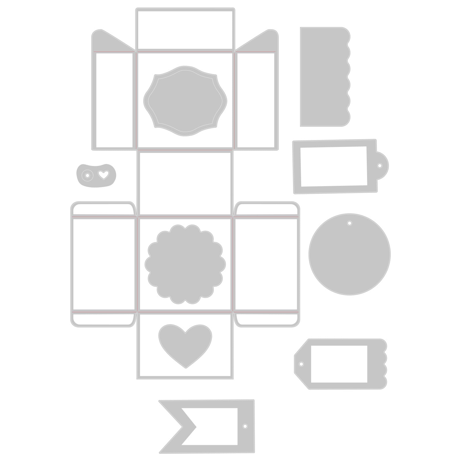 sizzix-thinlits-plus-box-labels-stanzschablone-10tlg-geschenkbox image 2