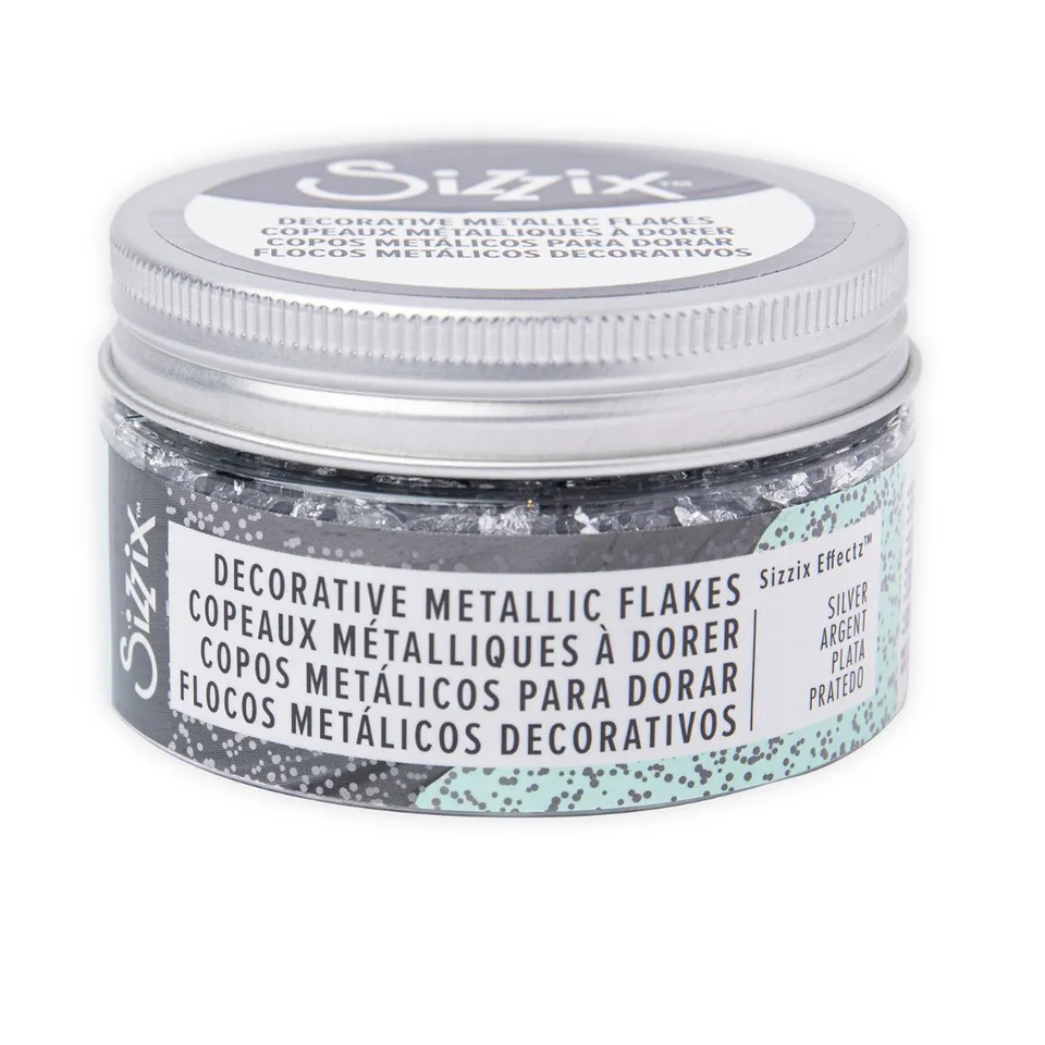 sizzix-effectz-metallic-flakes-bastelflocken-silber-0-8-g image 1