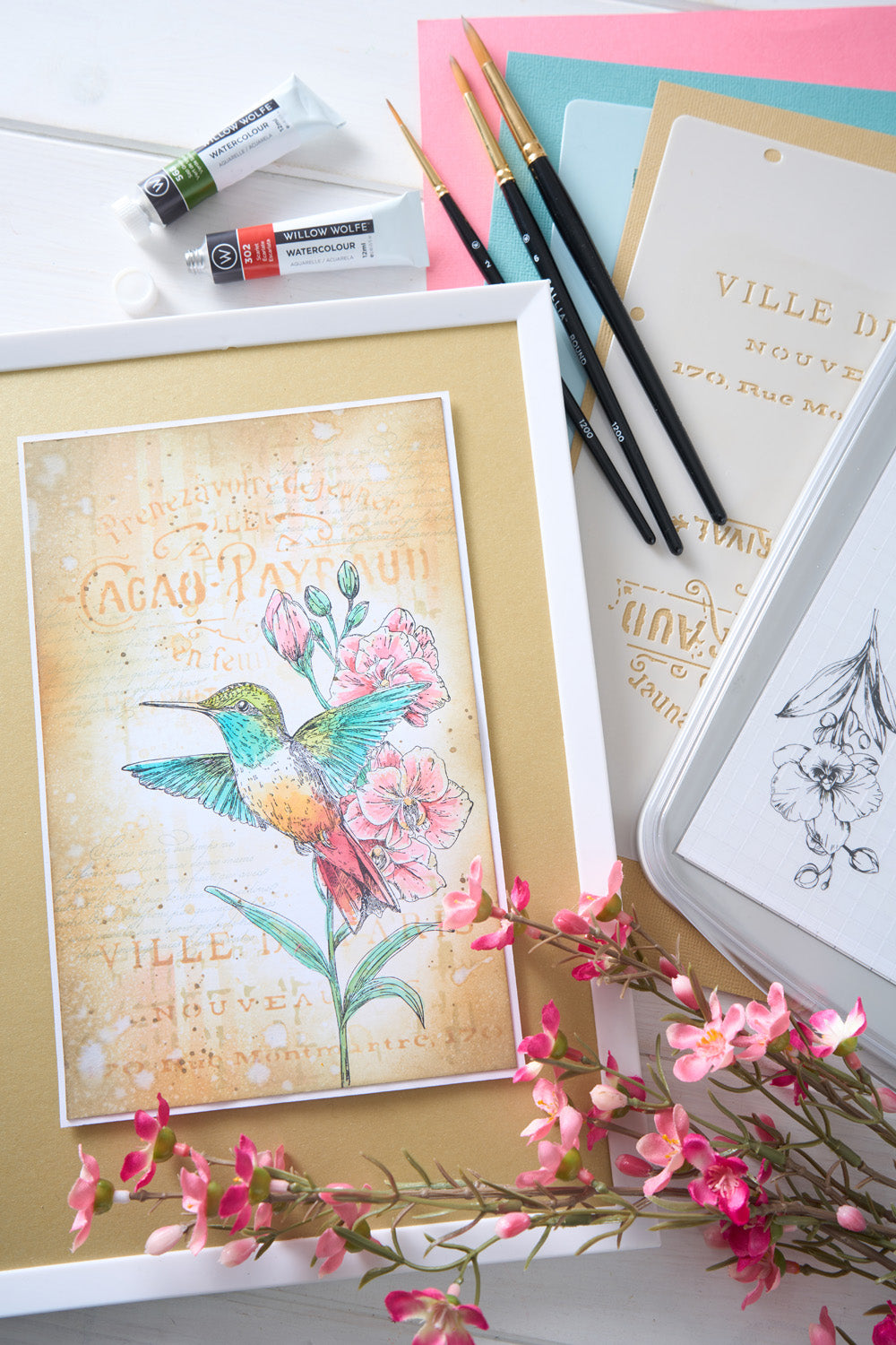 sizzix-studio-hummingbird-orchids-clear-stamps-stempel-3er-set image 2