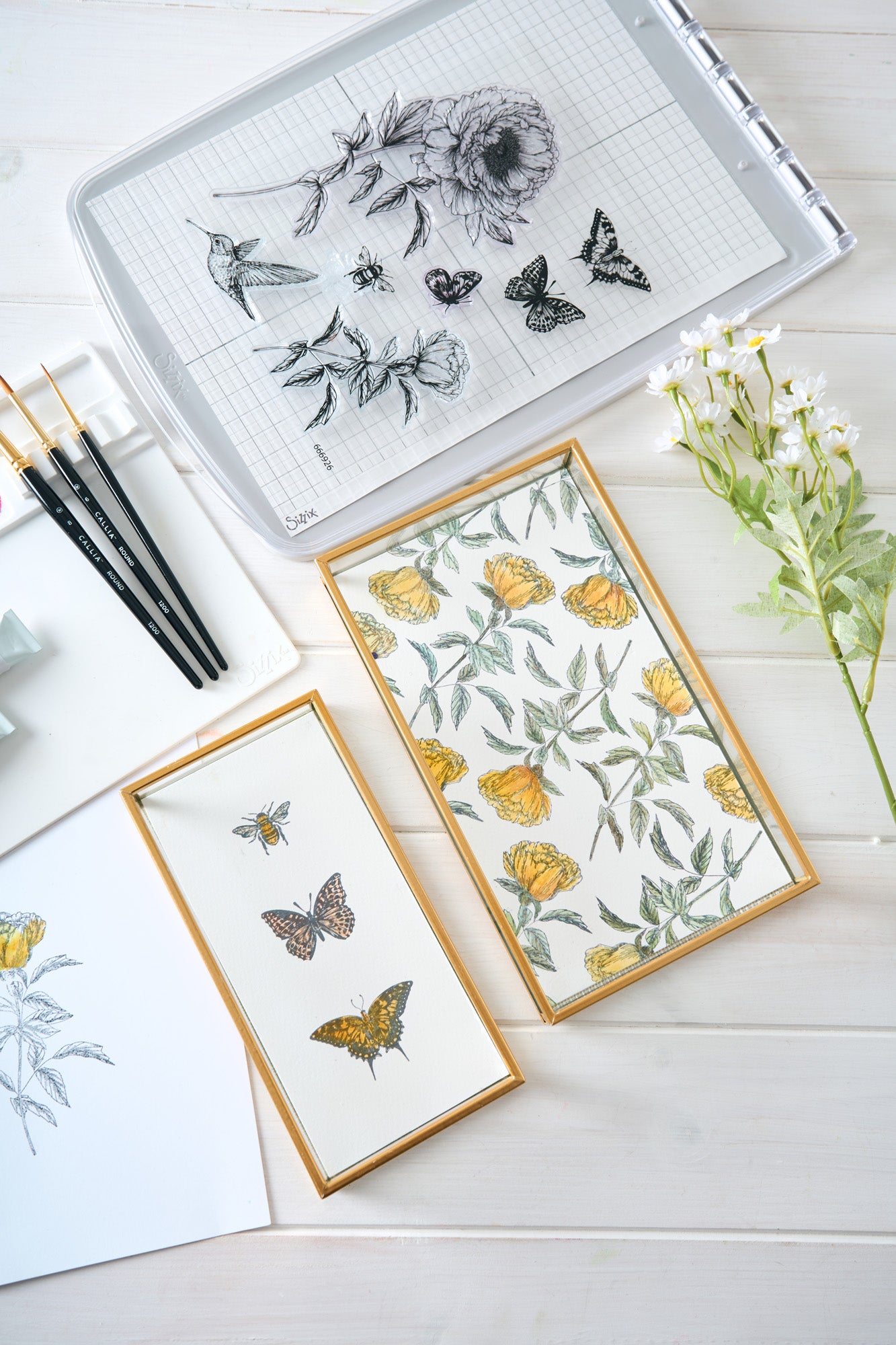 sizzix-studio-flowers-and-creatures-stempelset-7-tlg-blumen image 2