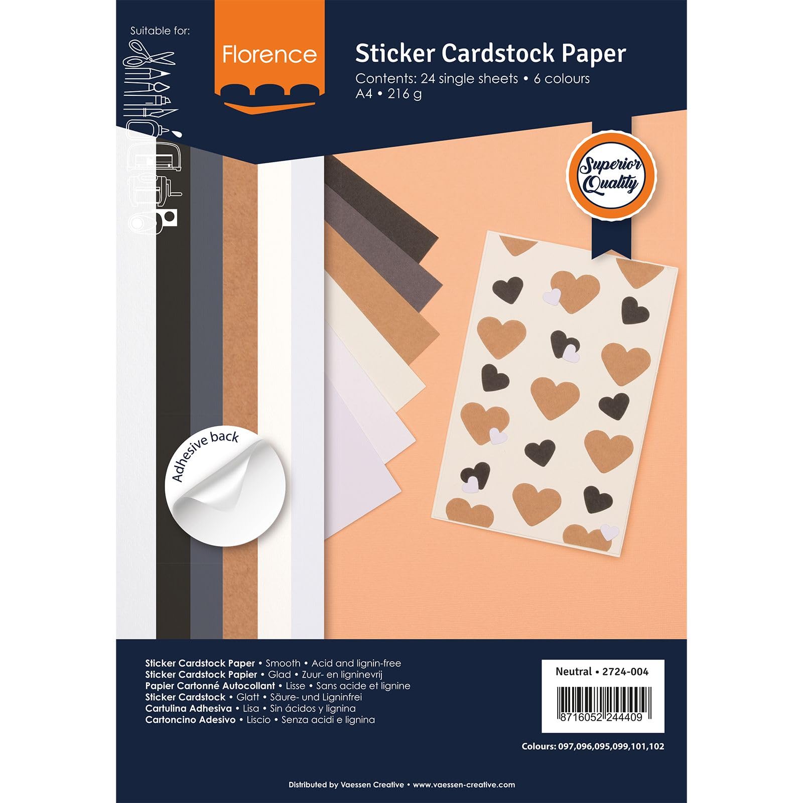 vaessen-creative-florence-bastelpapier-a4-farbenmix-24-b-gen-selbstklebend image 6