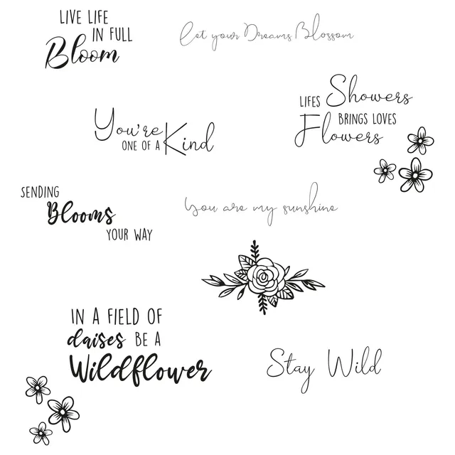 sizzix-clear-stamps-spring-bloom-sentiments-stempel-10-teilig image 1