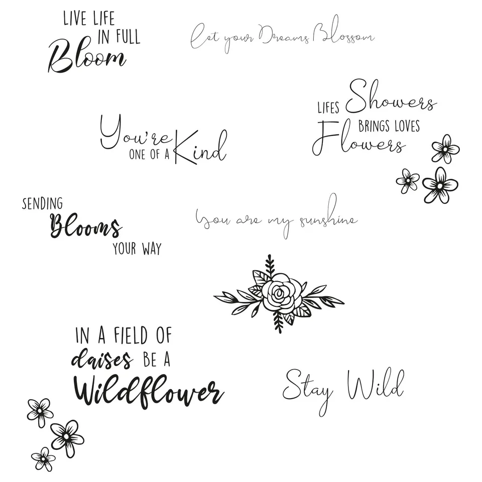 sizzix-clear-stamps-spring-bloom-sentiments-stempel-10-teilig image 1
