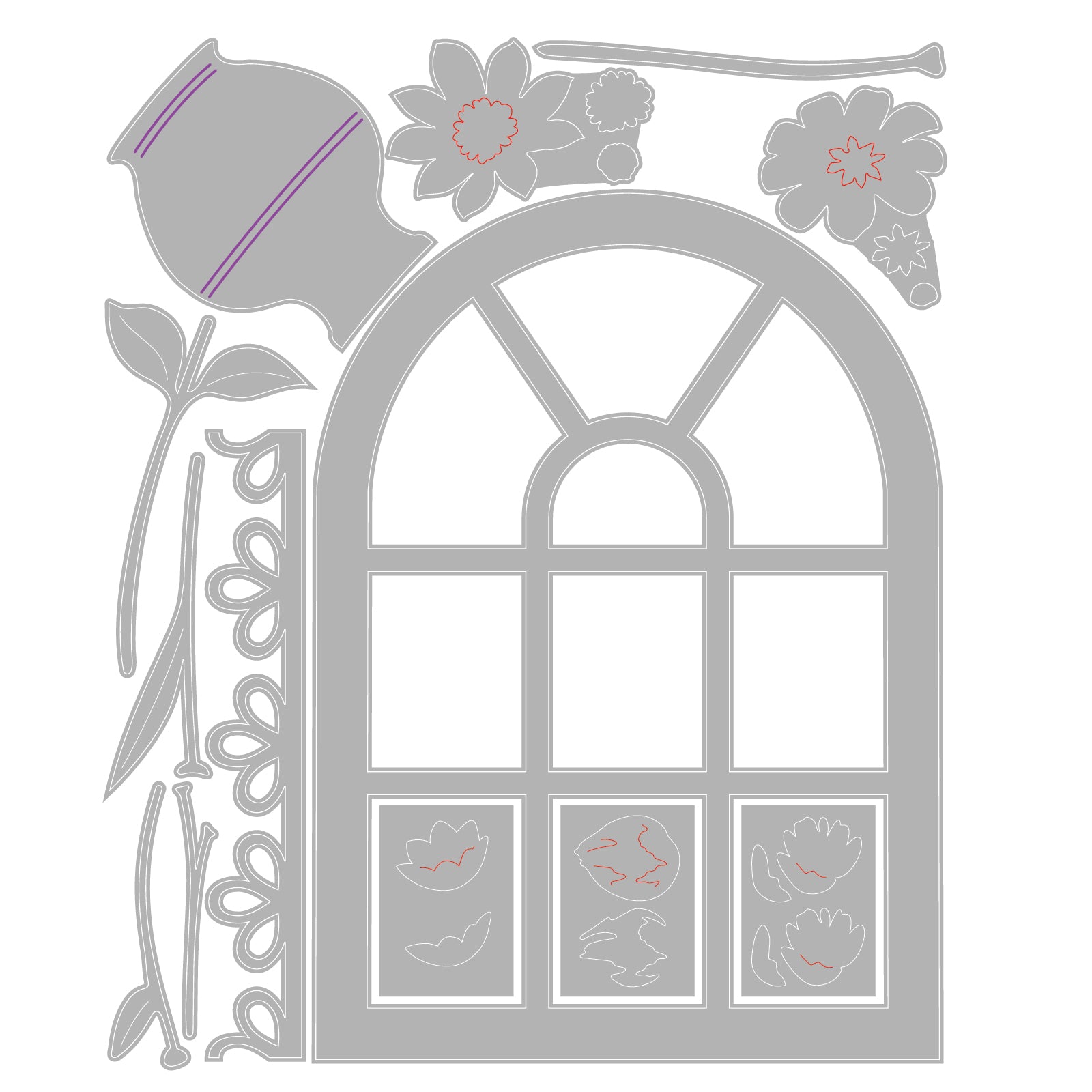 sizzix-thinlits-windowsill-flowers-vase-stanzschablonen-13tlg image 2
