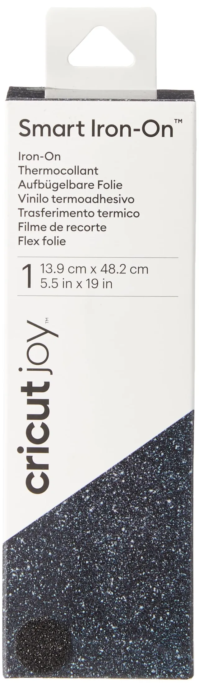 cricut-joy-smart-iron-on-glitzer-schwarz-13-9cm-x-48-2cm image 1