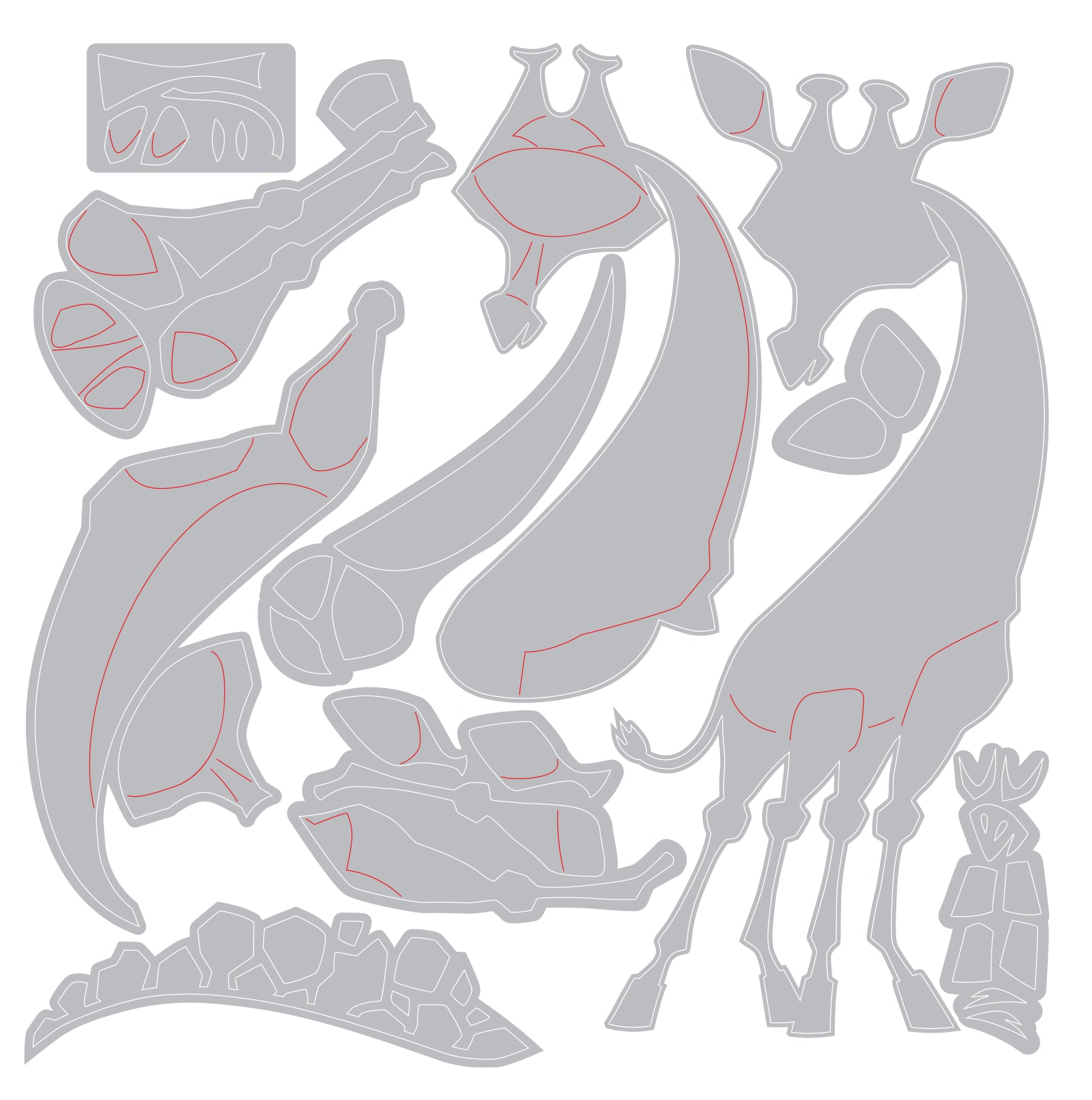 sizzix-thinlits-gertrude-mini-colorize-stanze-10er-giraffe image 8