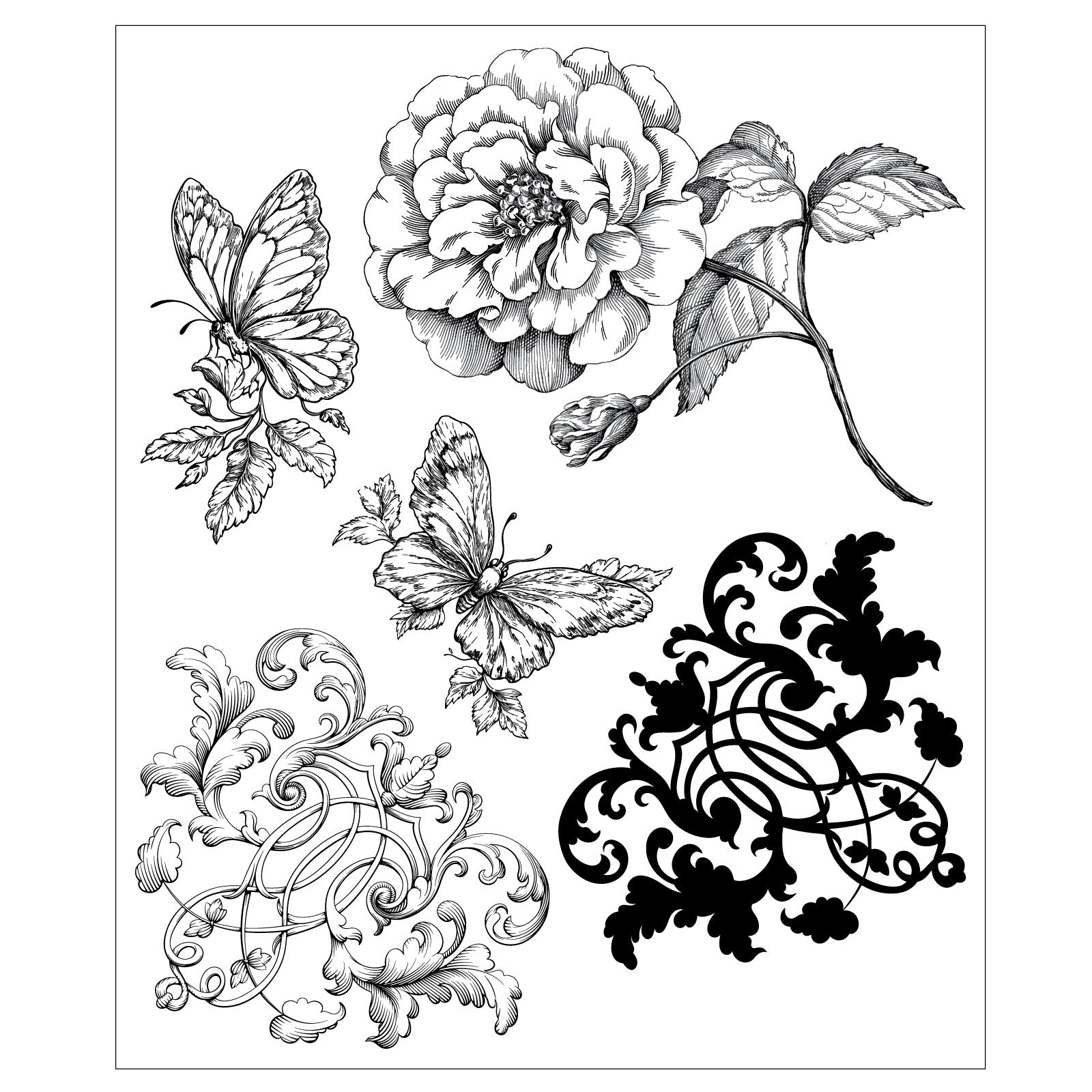sizzix-studio-ornamental-butterflies-clear-stamps-5tlg-wolfe image 4
