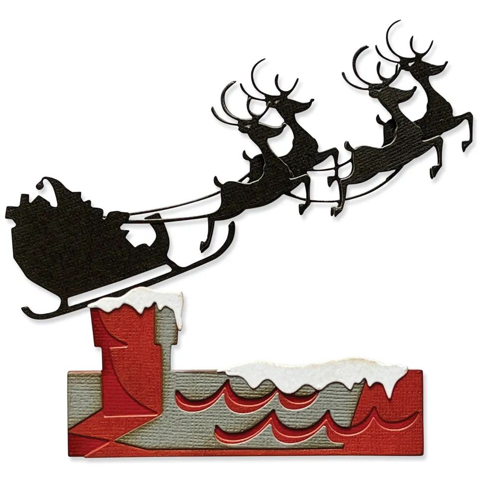 sizzix-thinlits-reindeer-sleigh-stanzschablonen-8-tlg-tim-holtz image 1