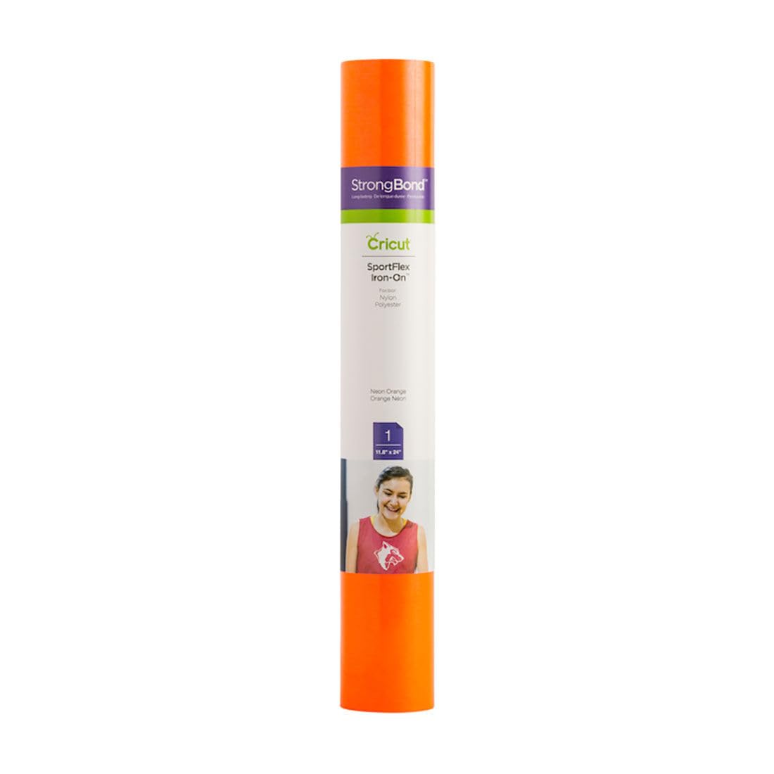 cricut-maker-sportflex-iron-on-neon-orange-b-gelfolie-activewear image 1