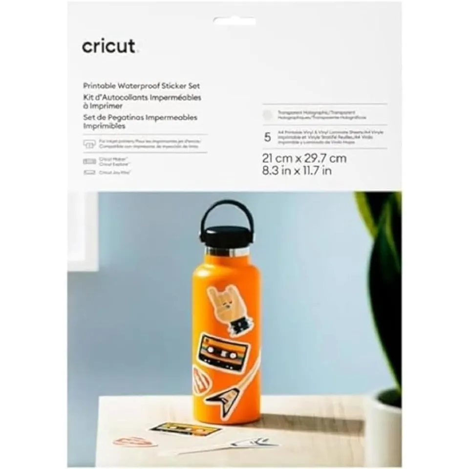 cricut-maker-aufkleber-set-holografisch-a4-5-bogen-wasserfest image 1