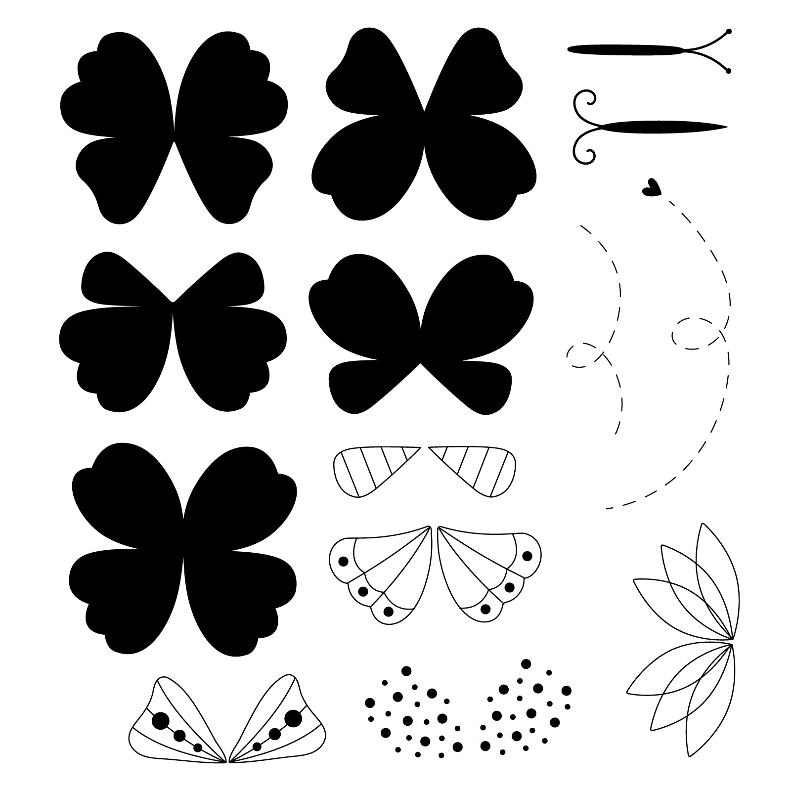 sizzix-clear-stamps-bright-butterflies-stempelset-14-tlg-schmetterling image 2