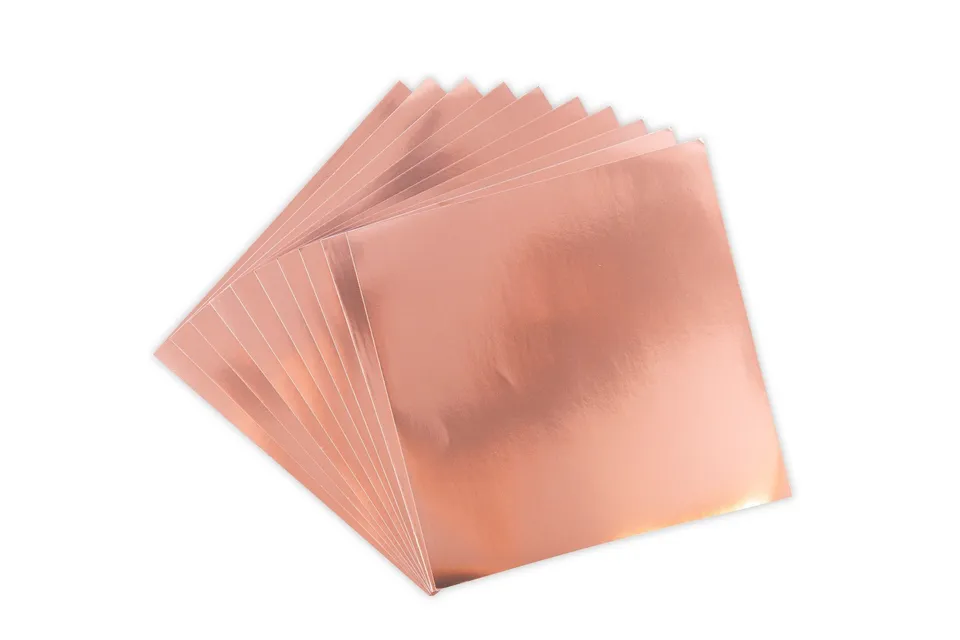 sizzix-surfacez-aluminium-metallfolie-ros-gold-10er-pack-15x15cm image 1