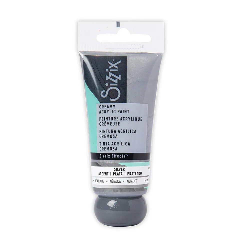 sizzix-effectz-acrylfarbe-60ml-silber-cremig-matt image 1