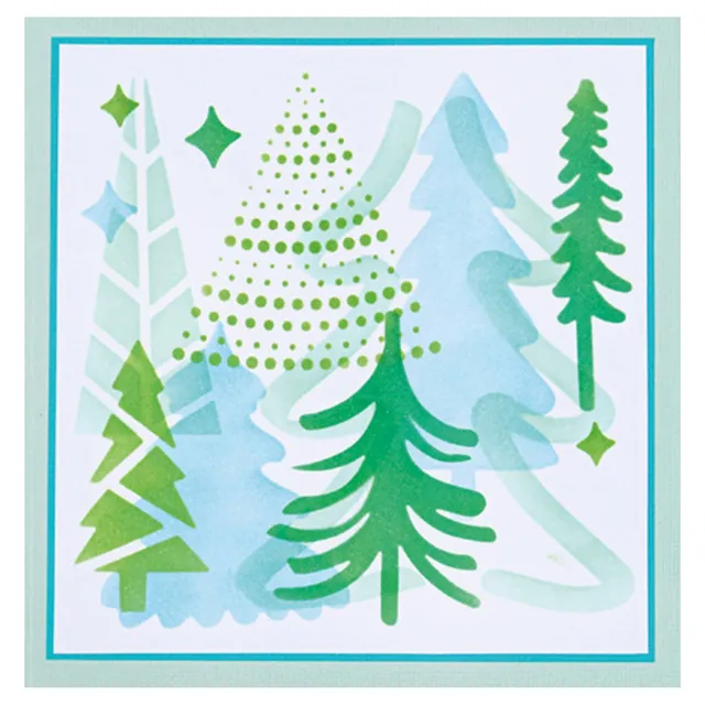 sizzix-layered-stencils-doodle-trees-schablonen-4er-b-ume image 1