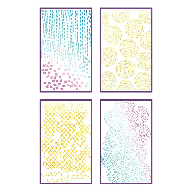 sizzix-a5-schablonen-stitched-florals-4er-vicki-boutin-blumen image 1