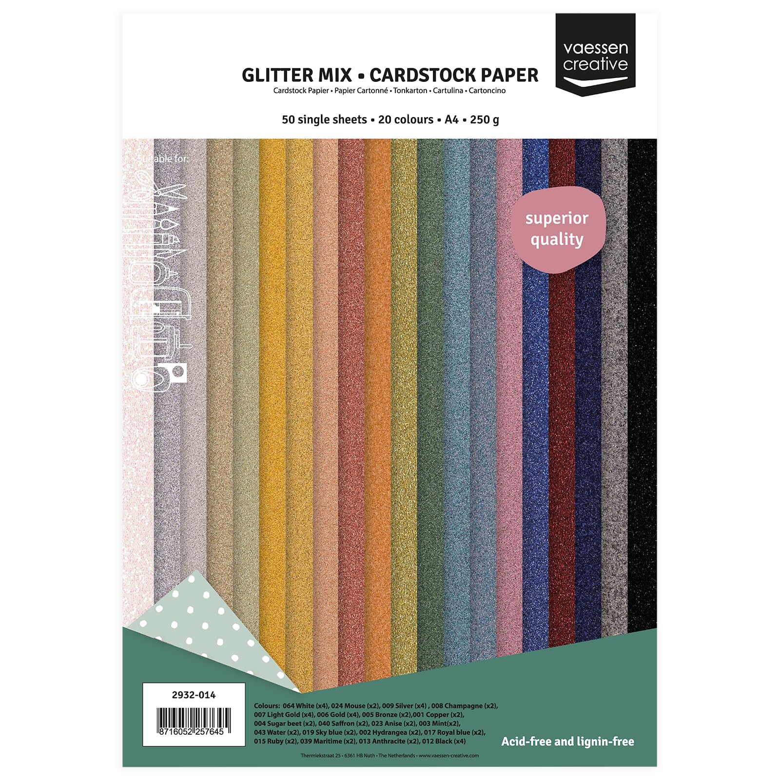 vaessen-creative-florence-glitzer-tonkarton-a4-bunt-50-blatt-20-farben image 4