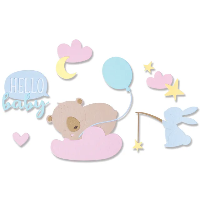 sizzix-thinlits-hello-baby-stanzschablonen-12-teilig-baby image 1
