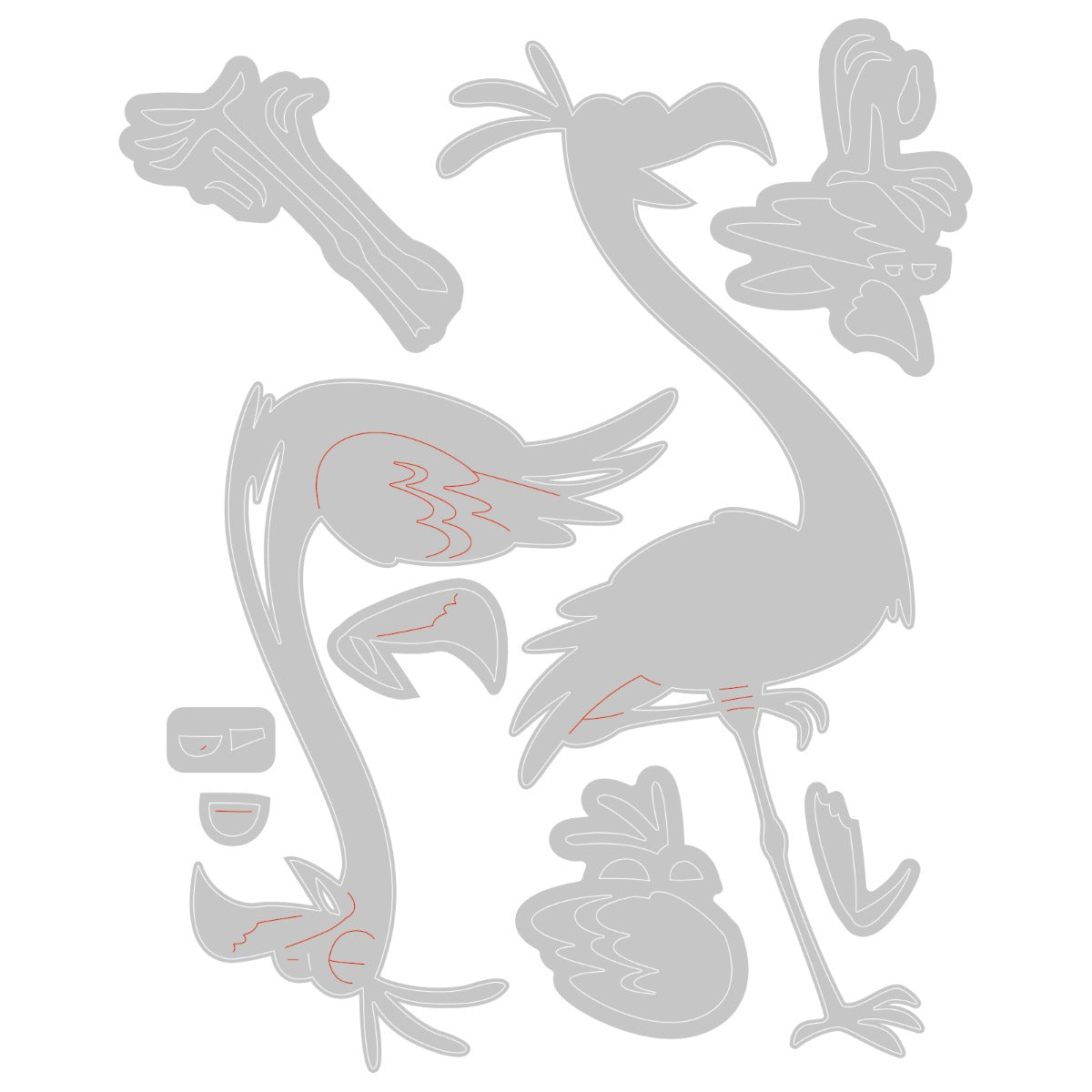 sizzix-thinlits-gladys-flamingo-9-st-ck-colorize-stanzen image 3