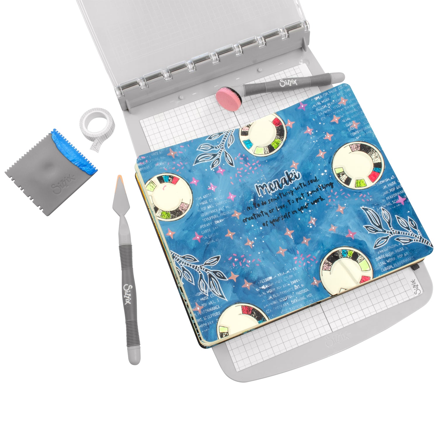 sizzix-studio-create-cat-kerr-stempelset-7-stempel-3-schablonen image 2