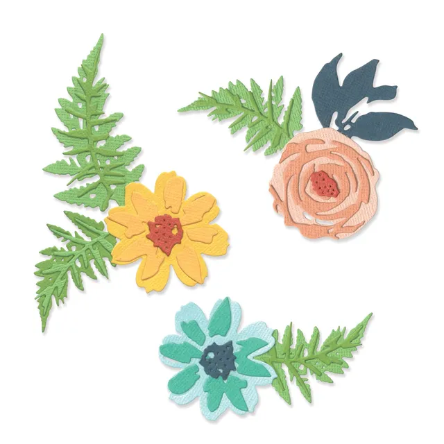 sizzix-thinlits-flowers-fern-stanzschablonen-11tlg-blumen-farn image 1