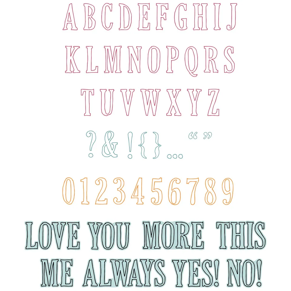 sizzix-framelits-stempelset-fine-line-alpha-01-52-8-tlg image 1