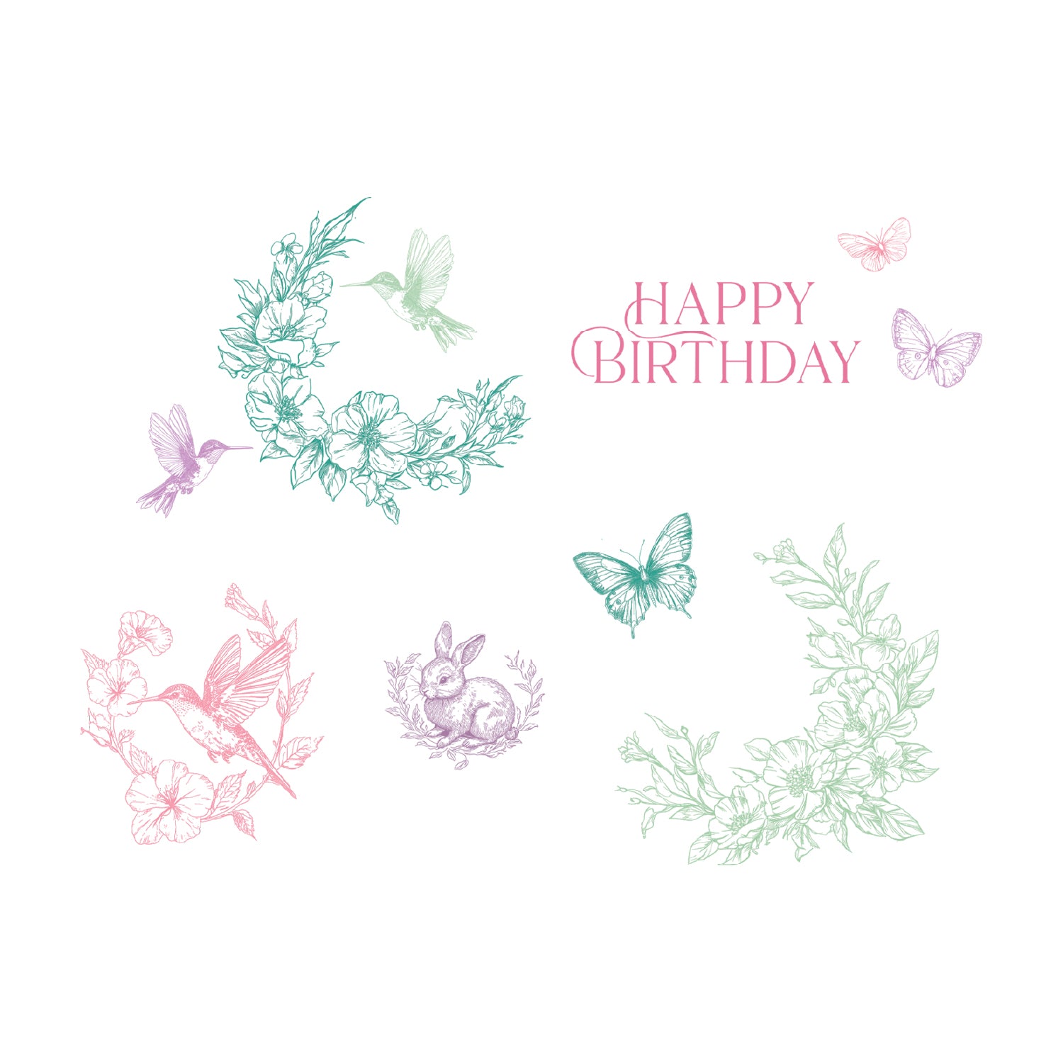 sizzix-birthday-blooms-clear-stamps-willow-wolfe-10tlg-geburtstag image 1