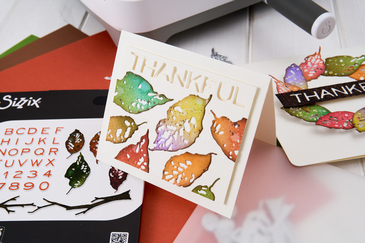 sizzix-thinlits-vault-leaves-sticks-stanzschablonen-43tlg image 2