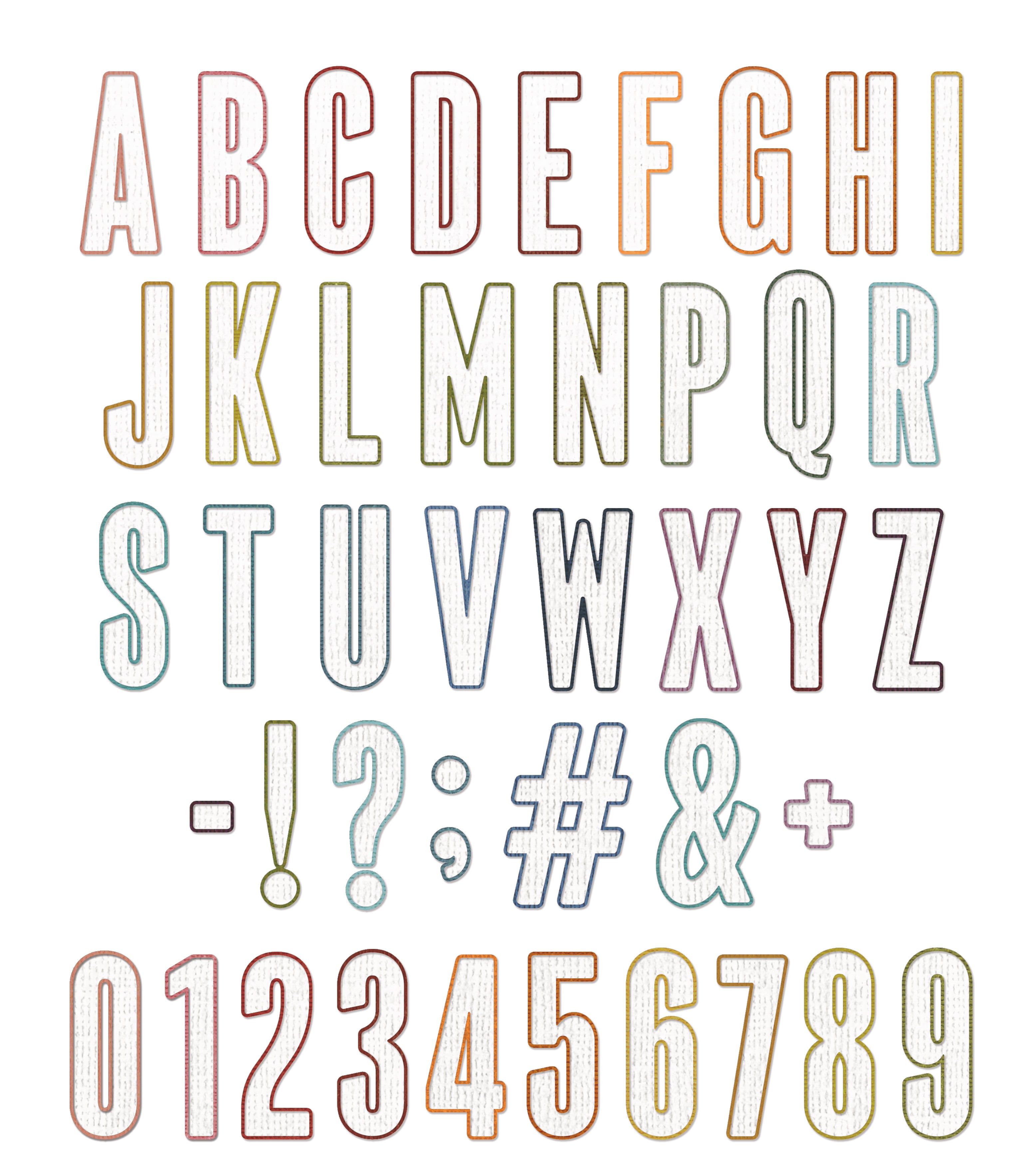 sizzix-thinlits-alphanumeric-bulletin-stanzset-alphabet-43tlg image 1