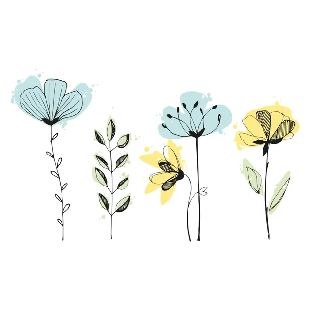 sizzix-layered-stamps-watercolor-flowers-stempelset-14tlg image 1