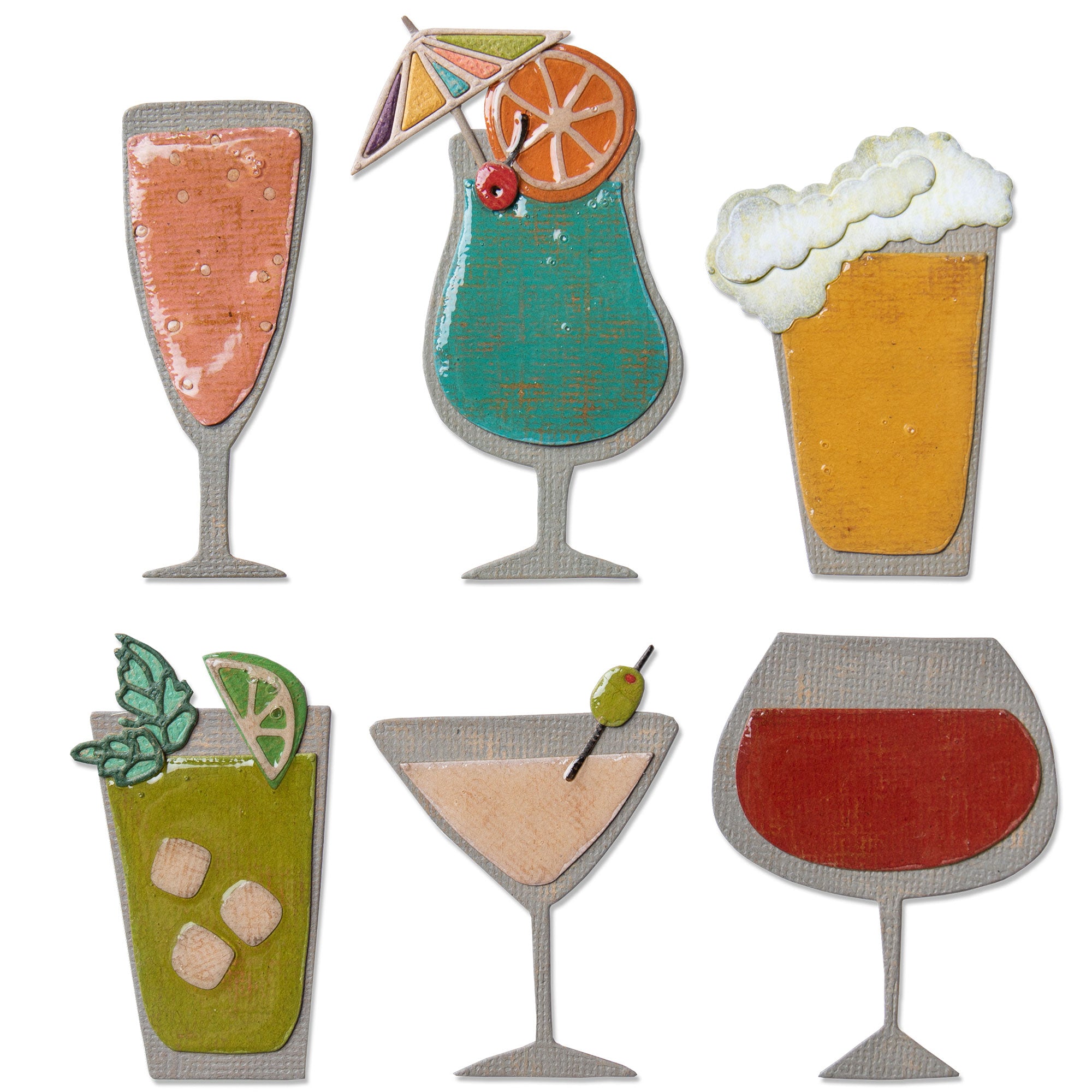 sizzix-thinlits-happy-hour-stanzschablonen-24tlg-cocktail image 1