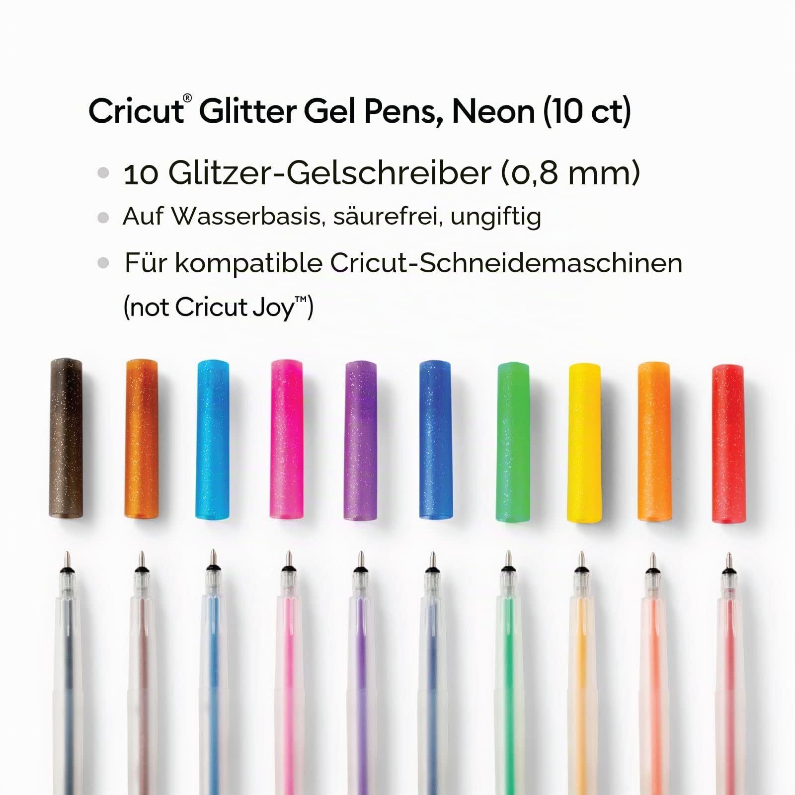 cricut-maker-glitter-gel-pen-set-rainbow-gelstifte-10er-0-8-mm image 3
