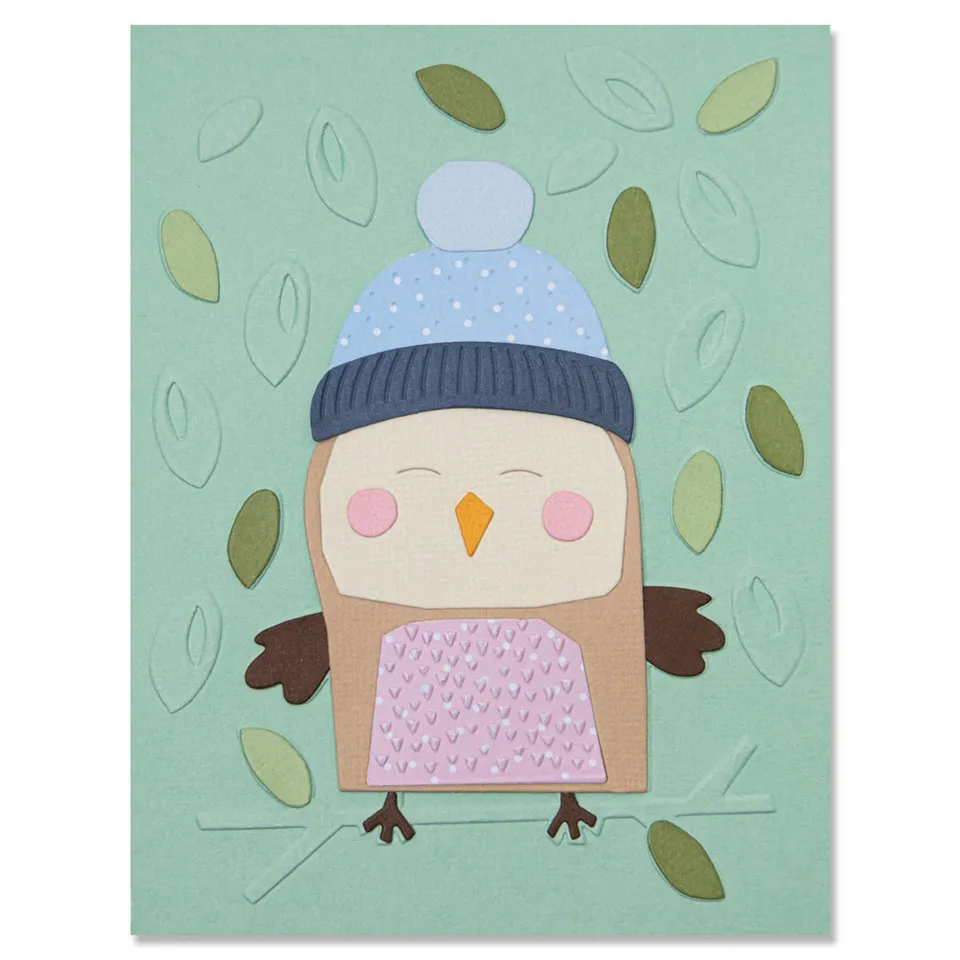 sizzix-thinlits-stanzschablonen-cozy-owl-eule-11tlg-mit-folder image 1