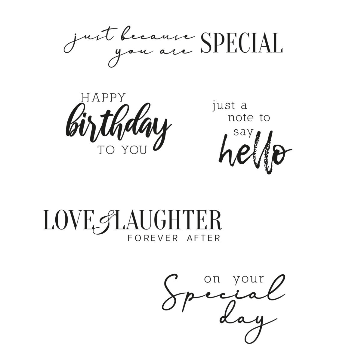 sizzix-clear-stamps-sunnyside-sentiments-6-stempel-5er image 1