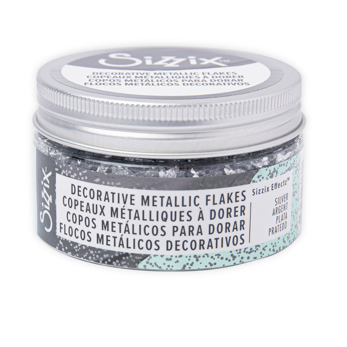 sizzix-effectz-metallic-flakes-bastelflocken-silber-0-8-g image 1