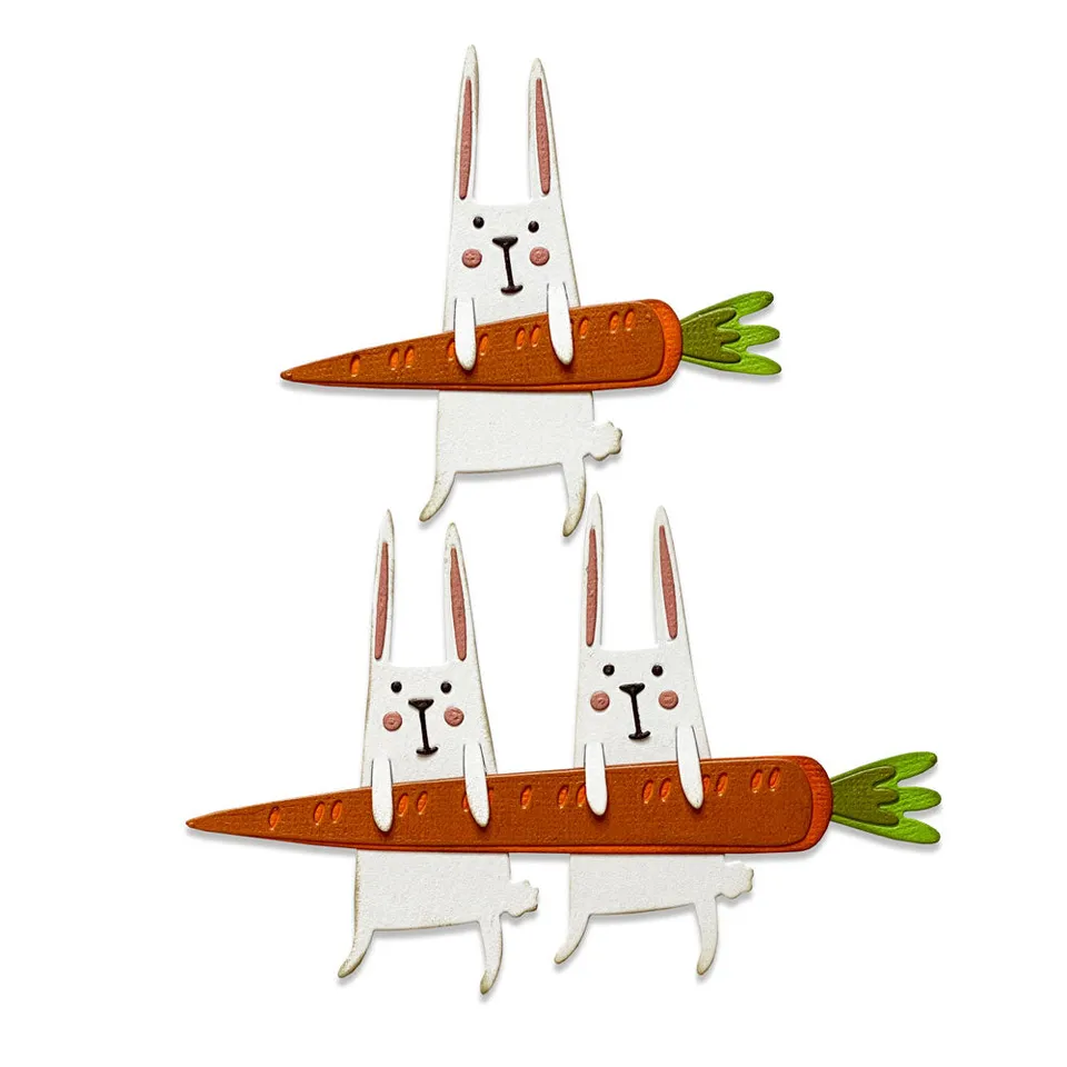 sizzix-thinlits-carrot-bunny-hase-stanzschablone-11tlg-tim-holtz image 1