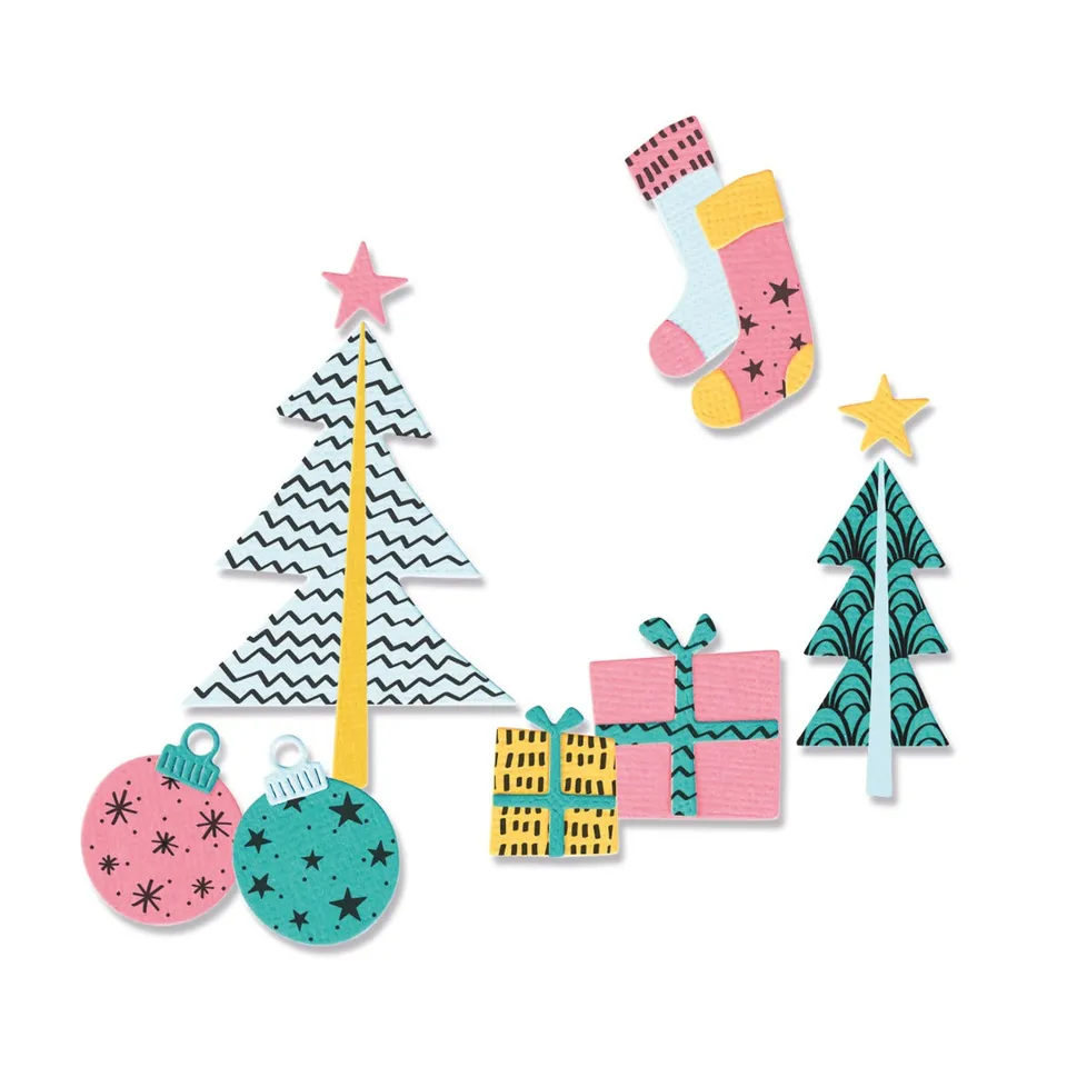 sizzix-groovy-christmas-stanzschablonen-stempelset-12-dies image 1