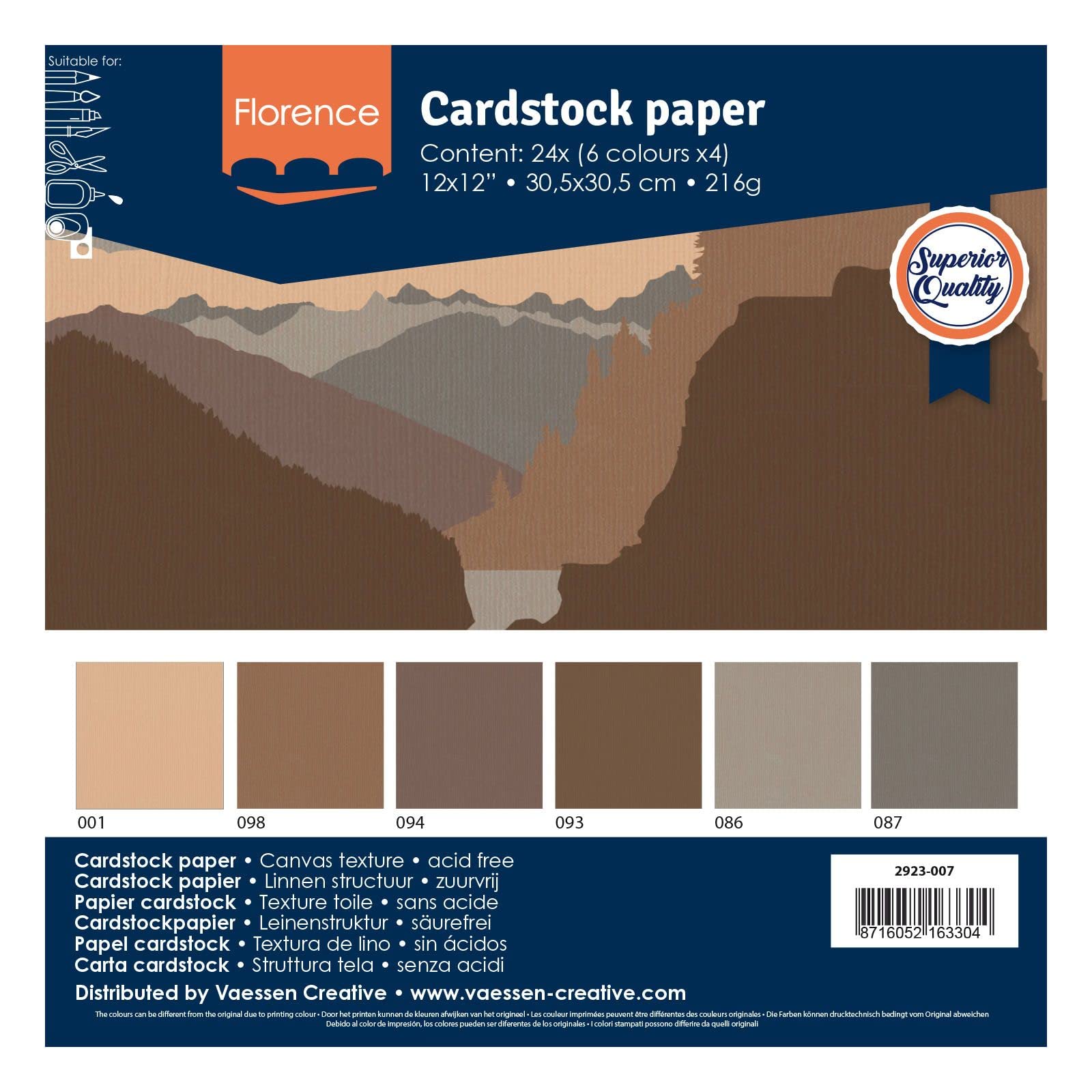 vaessen-florence-cardstock-30-5x30-5-braun-24-blatt image 5