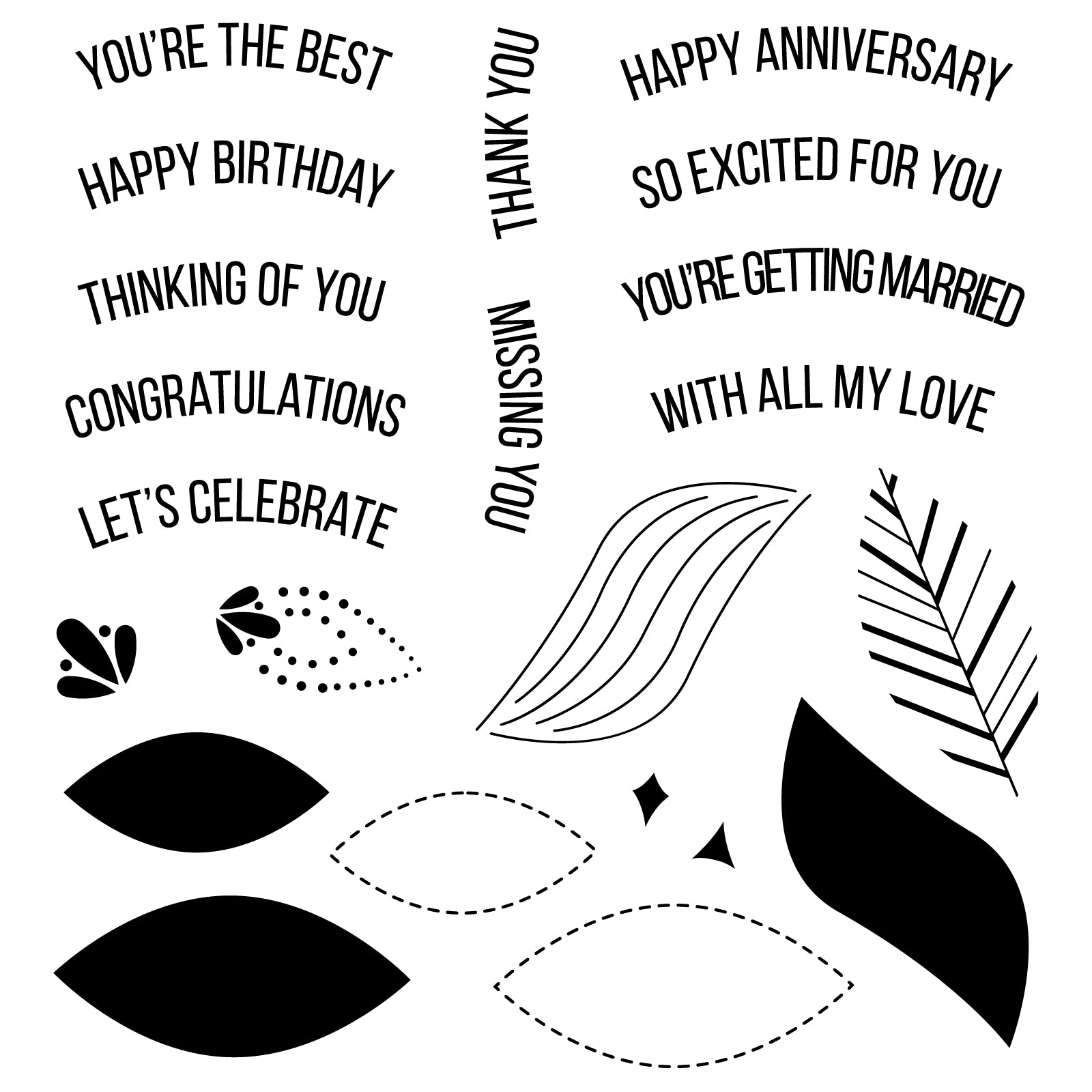 sizzix-clear-stamps-overarching-sentiments-stempelset-22-tlg image 2
