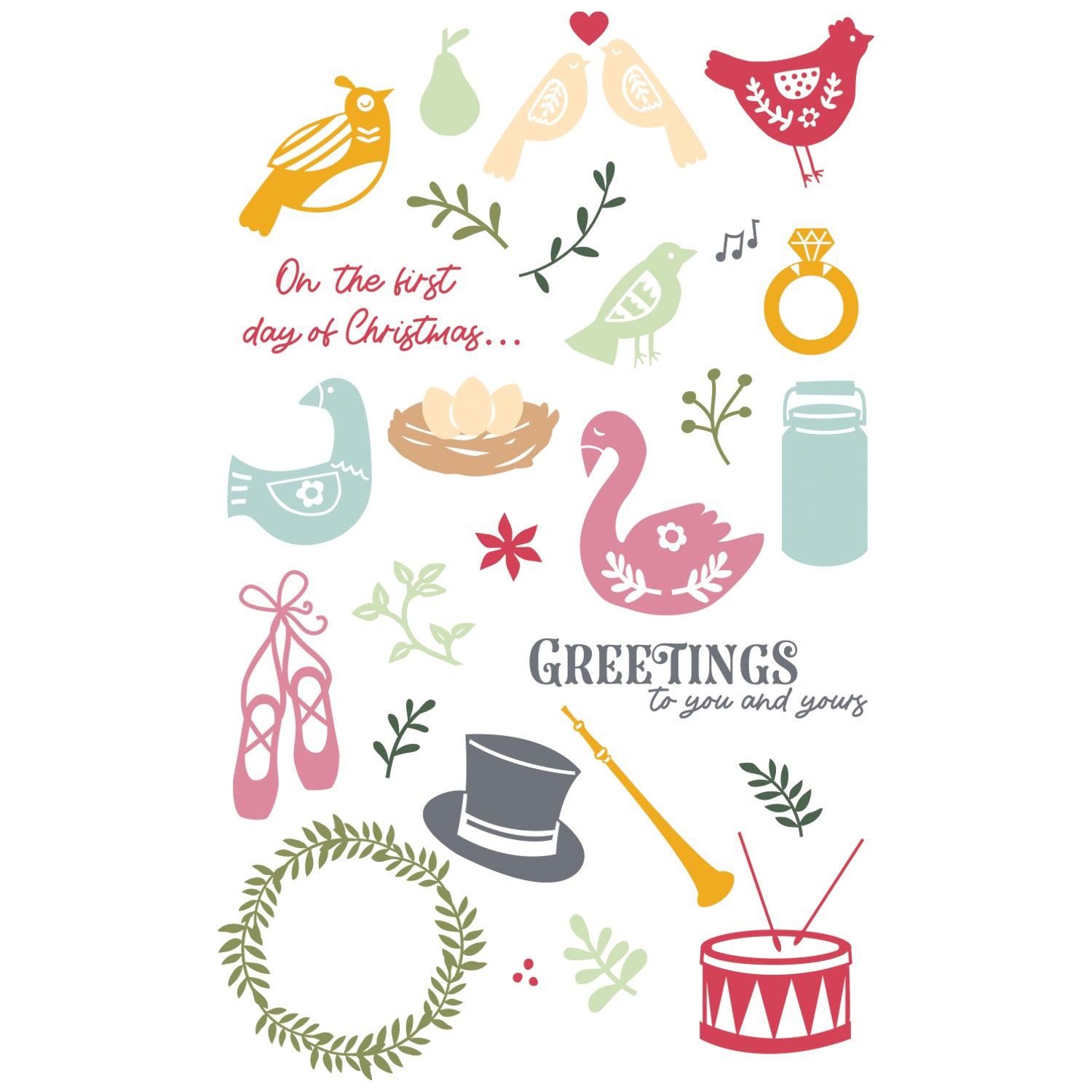 sizzix-clear-stamps-12-days-of-christmas-stempel-30-tlg-a5-weihnachten image 1