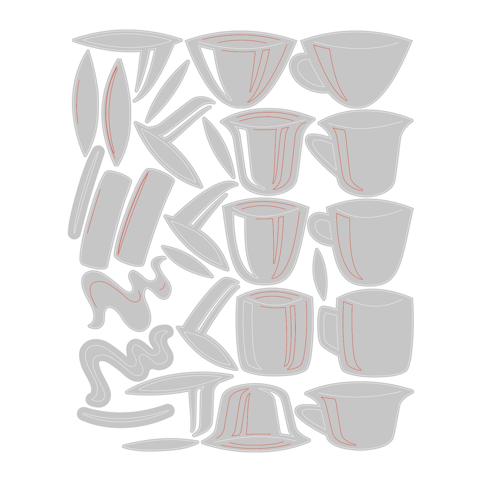 sizzix-thinlits-papercut-cafe-stanzschablonen-28-tlg-teetassen image 2