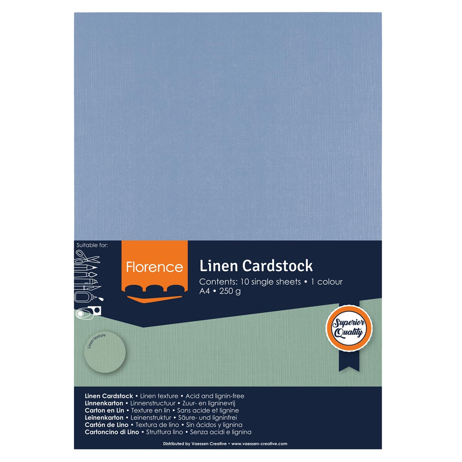 vaessen-creative-florence-tonkarton-a4-steel-leinenstruktur-250-g-10-b-gen image 4