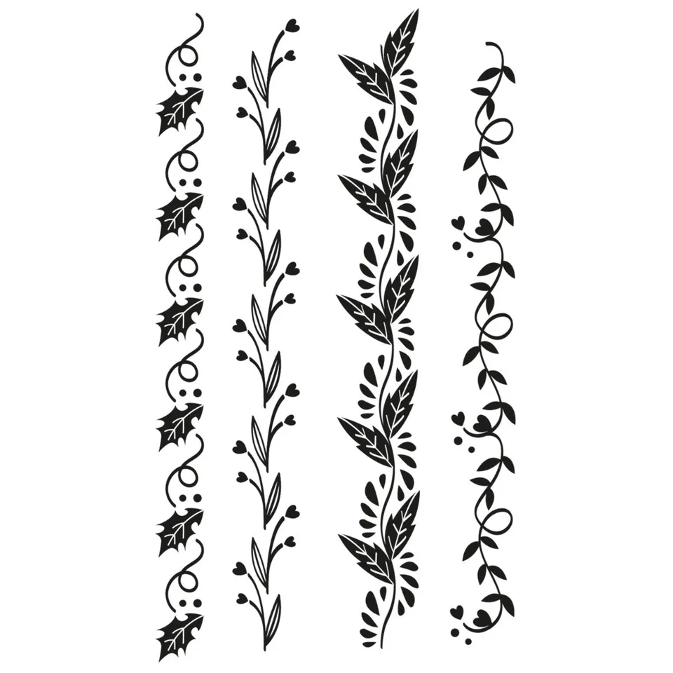 sizzix-clear-stamps-organic-borders-4tlg-bord-ren-botanik image 1