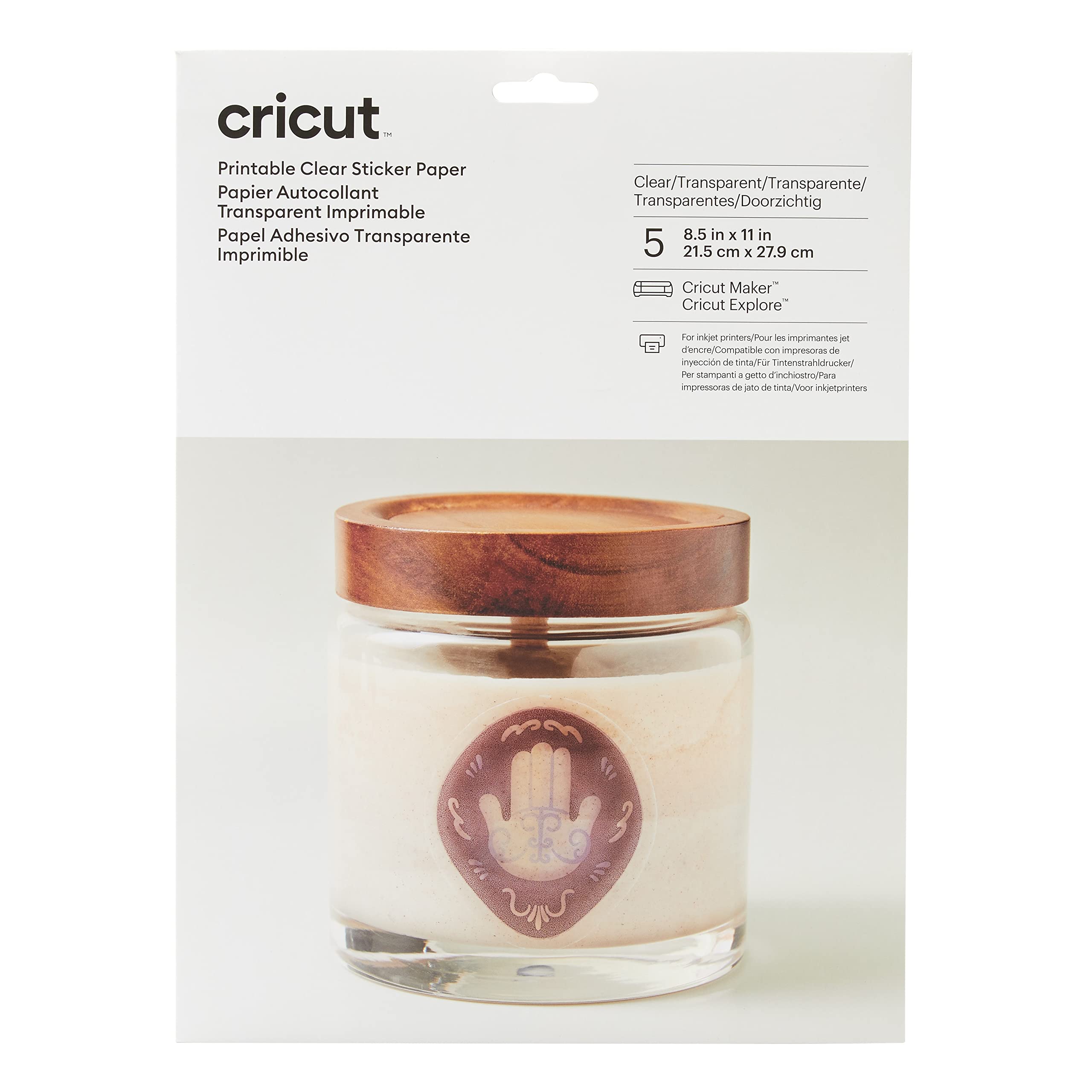 cricut-maker-stickerpapier-transparent-klar-a4-5-blatt-bedruckbar image 1