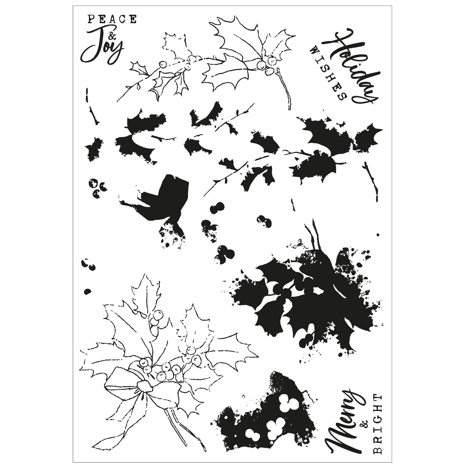 sizzix-framelits-stamps-pencil-line-holly-stempel-stanzen-17tlg image 3