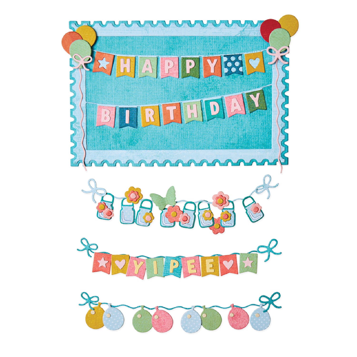 sizzix-thinlits-snap-and-swap-banner-stanzschablonen-20tlg-party image 1