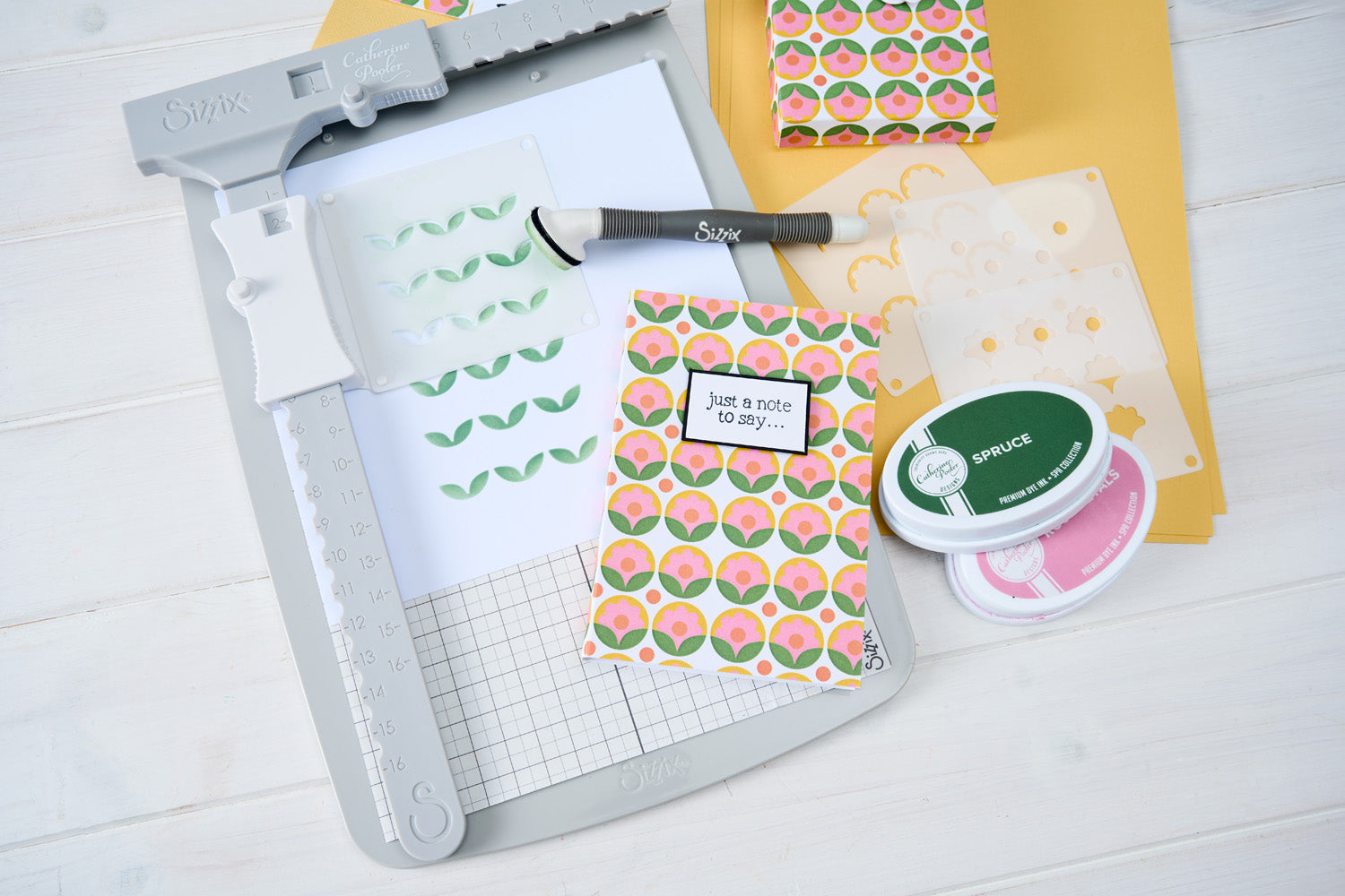 sizzix-layered-stencils-print-pattern-daisy-schablonen-4er image 2