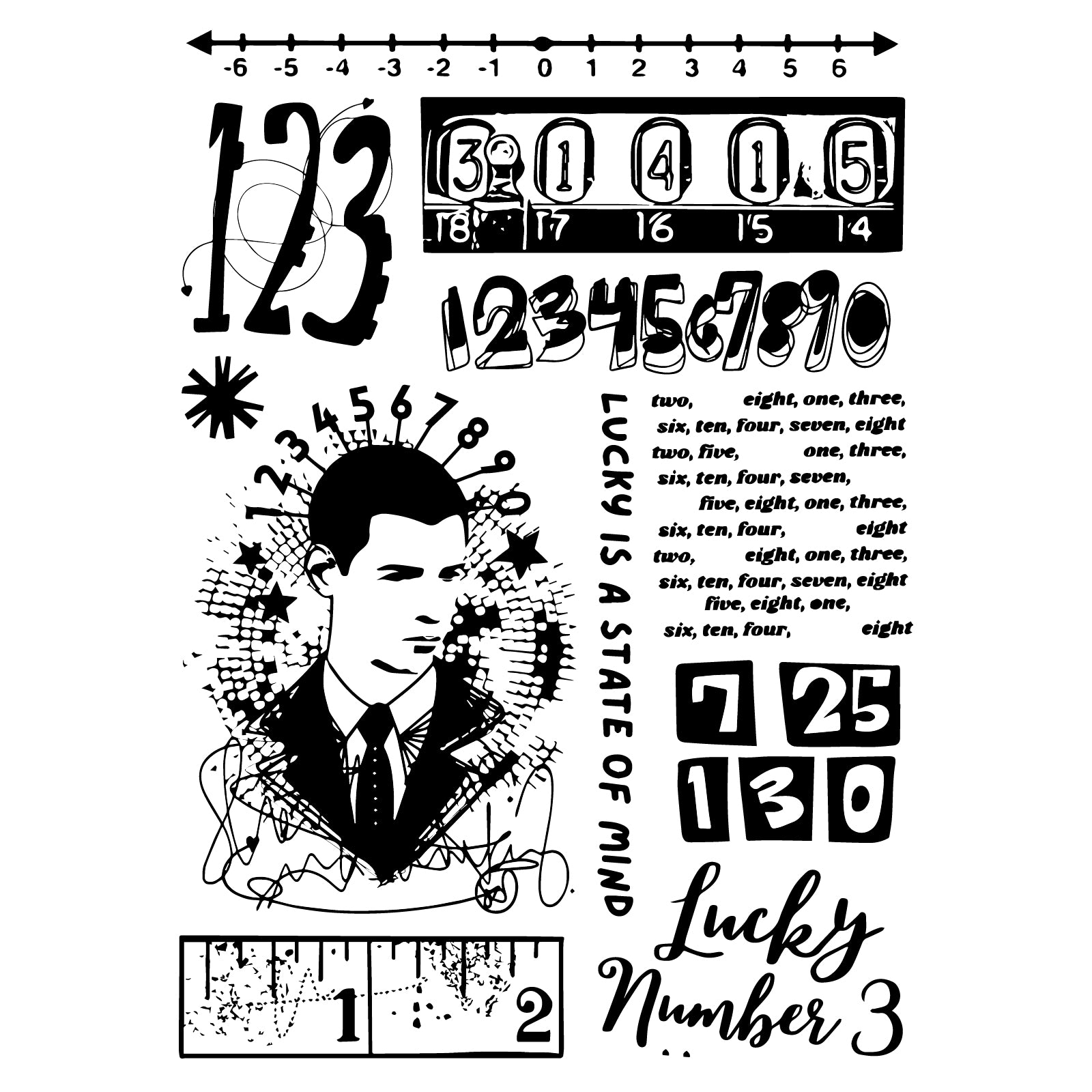 sizzix-studio-strength-in-numbers-stempel-11tlg-schablonen image 2