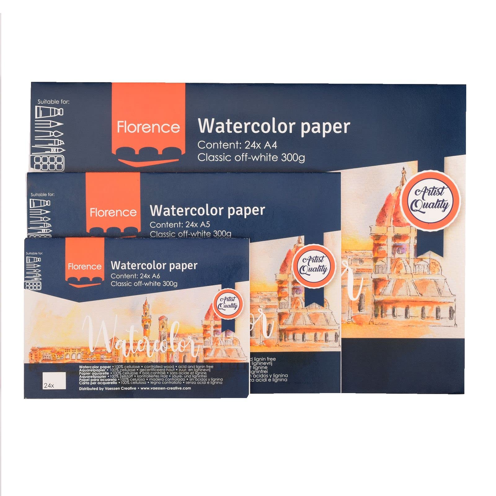vaessen-florence-aquarellpapier-a5-beige-300-g-24-blatt image 5