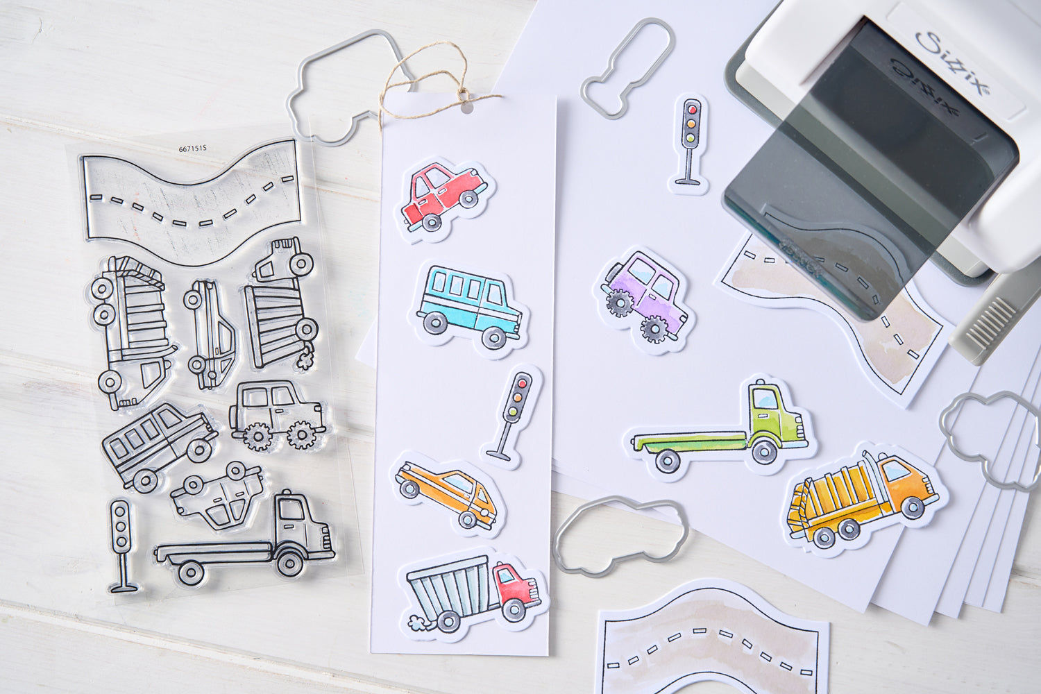 sizzix-framelits-with-stamps-cars-trucks-stempel-18-tlg image 4