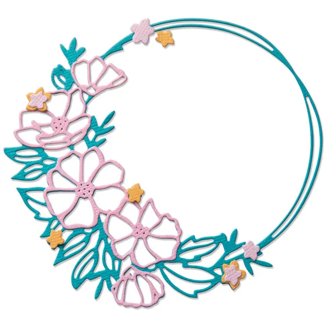 sizzix-thinlits-floral-round-stanzschablonen-7-tlg-kranz image 1